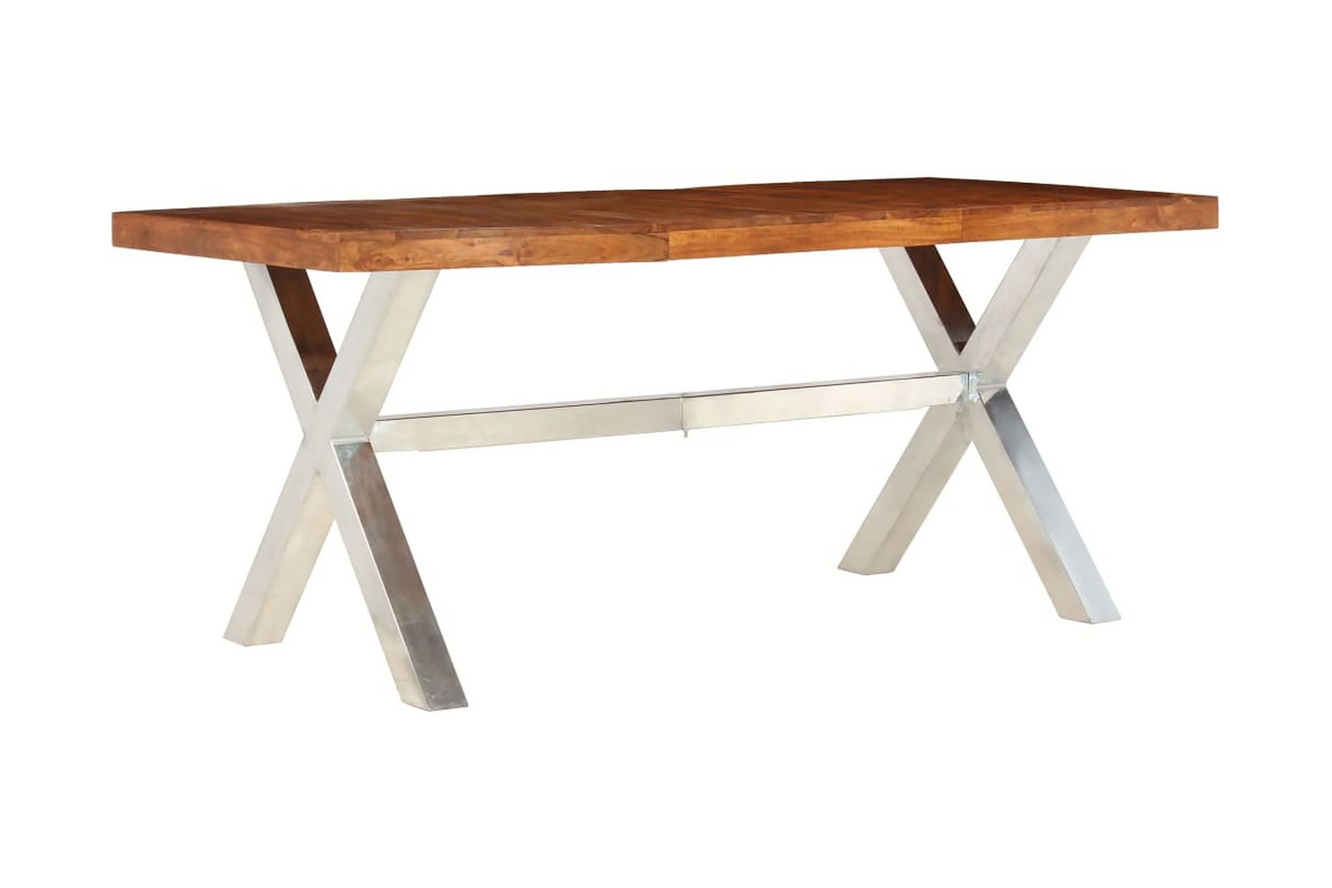 Ruokapöytä kiinteä puu seesamviimeistelyllä 180x90x76 cm - Ruskea - Huonekalut - Pöytä & ruokailuryhmä - Ruokapöydät & keittiön pöydät