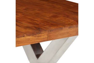Ruokapöytä kiinteä puu seesamviimeistelyllä 180x90x76 cm - Ruskea - Huonekalut - Pöytä & ruokailuryhmä - Ruokapöydät & keittiön pöydät