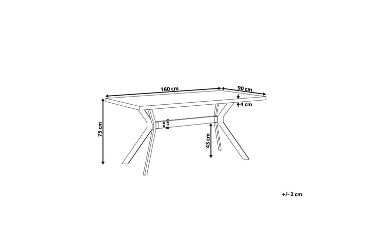 Ruokapöytä Kincade 160x90 cm - Harmaa - Ruokapöydät & keittiön pöydät