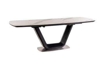 Ruokapöytä Komati Jatkettava 160 cm - Keramiikka/Musta/Valkoinen - Huonekalut - Pöytä & ruokailuryhmä - Ruokapöydät & keittiön pöydät