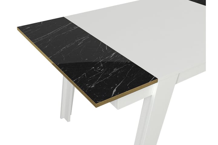 Ruokapöytä Komatz 149 cm - Valkoinen/Kulta/Musta - Ruokapöydät & keittiön pöydät