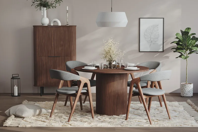 Ruokapöytä Kopparbo 120 cm Pyöreä - Tummanruskea - Huonekalut - Pöytä & ruokailuryhmä - Ruokapöydät & keittiön pöydät