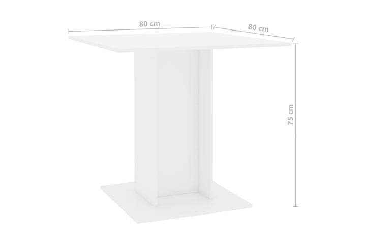Ruokapöytä korkeakiilto valkoinen 80x80x75 cm lastulevy - Valkoinen - Ruokapöydät & keittiön pöydät