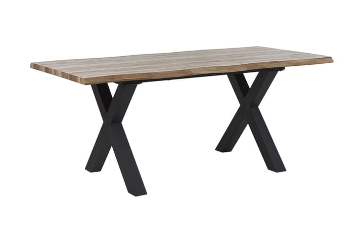 Ruokapöytä Lacanto 180 cm kokoontaitettava - Vaalea puu / musta - Ruokapöydät & keittiön pöydät - Kokoontaitettavat pöydät