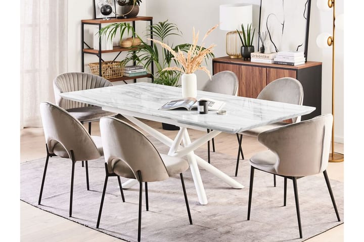 Ruokapöytä Layrac 200 cm kokoontaitettava - Valkoinen - Ruokapöydät & keittiön pöydät - Kokoontaitettavat pöydät