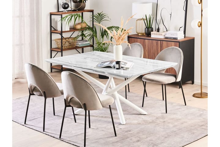 Ruokapöytä Layrac 200 cm kokoontaitettava - Valkoinen - Ruokapöydät & keittiön pöydät - Kokoontaitettavat pöydät