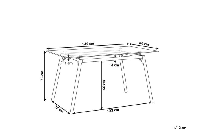 Ruokapöytä Lencha 140 cm - Läpinäkyvä/vaalea puu - Ruokapöydät & keittiön pöydät