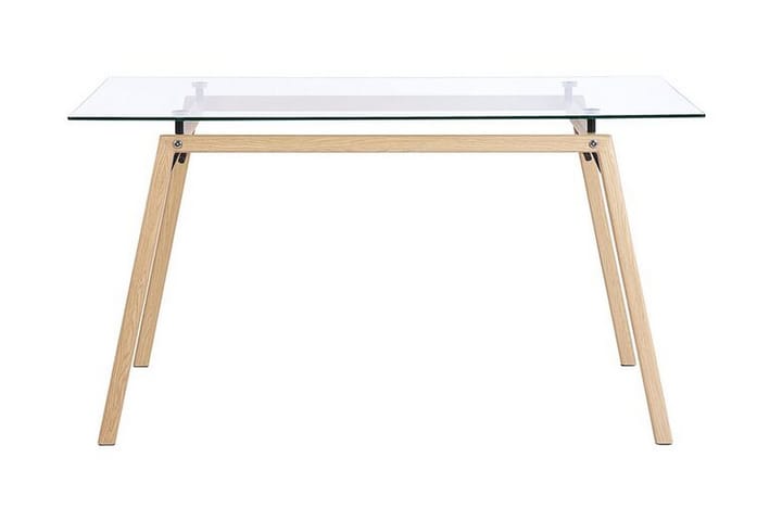 Ruokapöytä Lencha 140 cm - Läpinäkyvä/vaalea puu - Ruokapöydät & keittiön pöydät