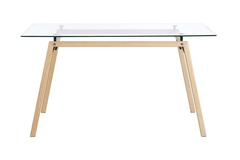 Ruokapöytä Lencha 140 cm, Läpinäkyvä/vaalea puu