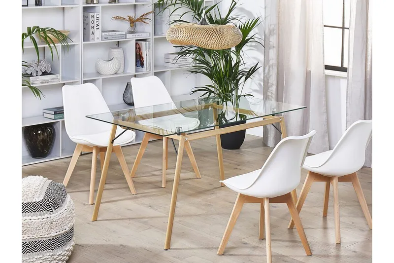 Ruokapöytä Lencha 140 cm - Läpinäkyvä/vaalea puu - Huonekalut - Pöytä & ruokailuryhmä - Ruokapöydät & keittiön pöydät