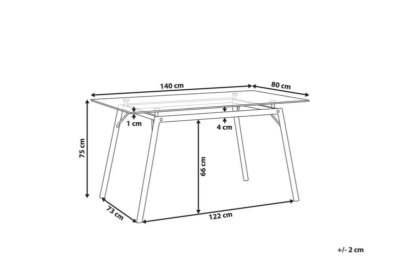 Ruokapöytä Lencha 140 cm - Läpinäkyvä/vaalea puu - Huonekalut - Pöytä & ruokailuryhmä - Ruokapöydät & keittiön pöydät