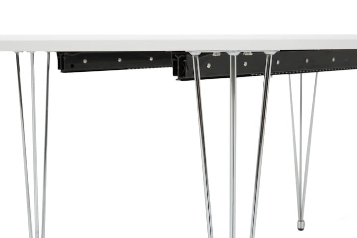 Ruokapöytä Lennox 180 cm 2 jatkolevyllä Ovaali - Valkoinen - Ruokapöydät & keittiön pöydät
