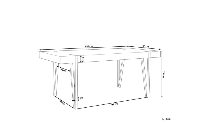Ruokapöytä Longville 150 cm - Harmaa/Musta - Ruokapöydät & keittiön pöydät