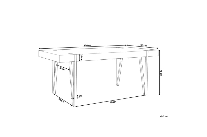 Ruokapöytä Longville 150x90 cm - Puu/Luonnonväri - Huonekalut - Pöytä & ruokailuryhmä - Ruokapöydät & keittiön pöydät