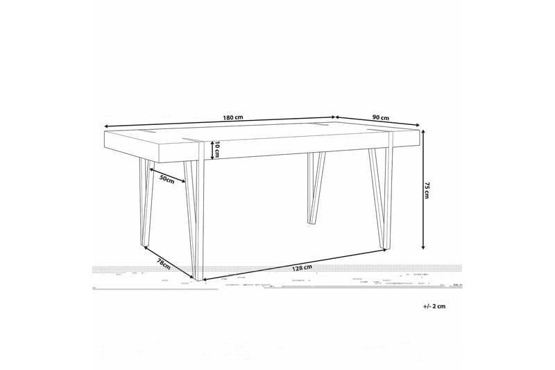 Ruokapöytä Longville 180x90 cm - Puu/Luonnonväri - Huonekalut - Pöytä & ruokailuryhmä - Ruokapöydät & keittiön pöydät