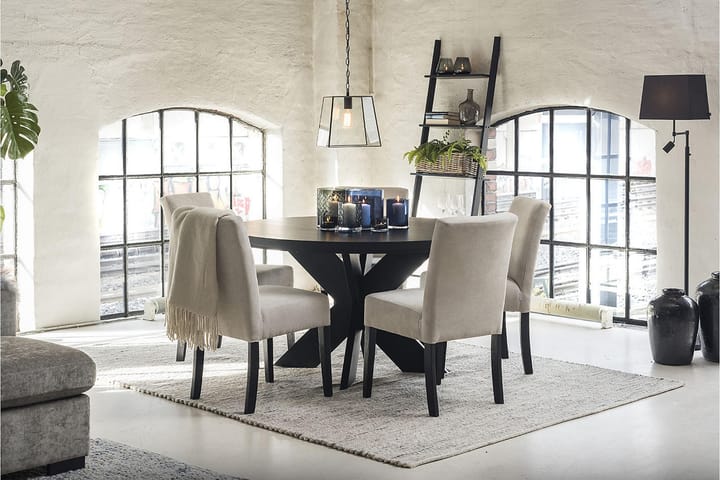 Ruokapöytä Malte Jatkettava 120 cm Pyöreä - Musta - Ruokapöydät & keittiön pöydät