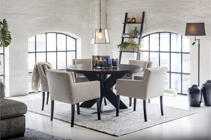 Ruokapöytä Malte Jatkettava 120 cm Pyöreä - Musta - Ruokapöydät & keittiön pöydät