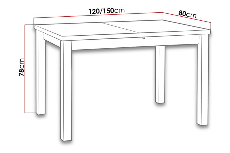 Ruokapöytä Max 120x80x78 cm - Puu / Luonnonväri - Huonekalut - Pöytä & ruokailuryhmä - Ruokapöydät & keittiön pöydät