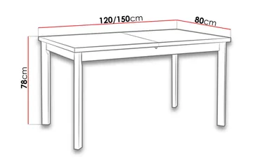 Ruokapöytä Max 120x80x78 cm - Puu / Luonnonväri - Huonekalut - Pöytä & ruokailuryhmä - Ruokapöydät & keittiön pöydät