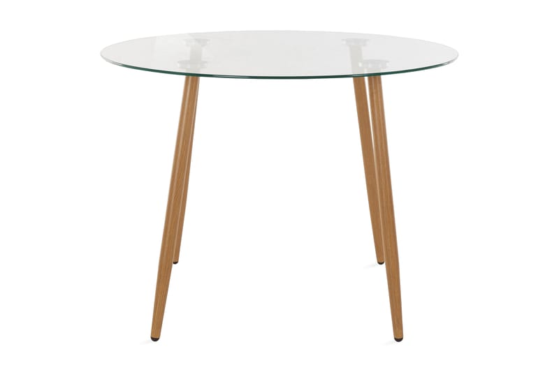 Ruokapöytä Miana 100 cm Pyöreä Lasi, Ruskea