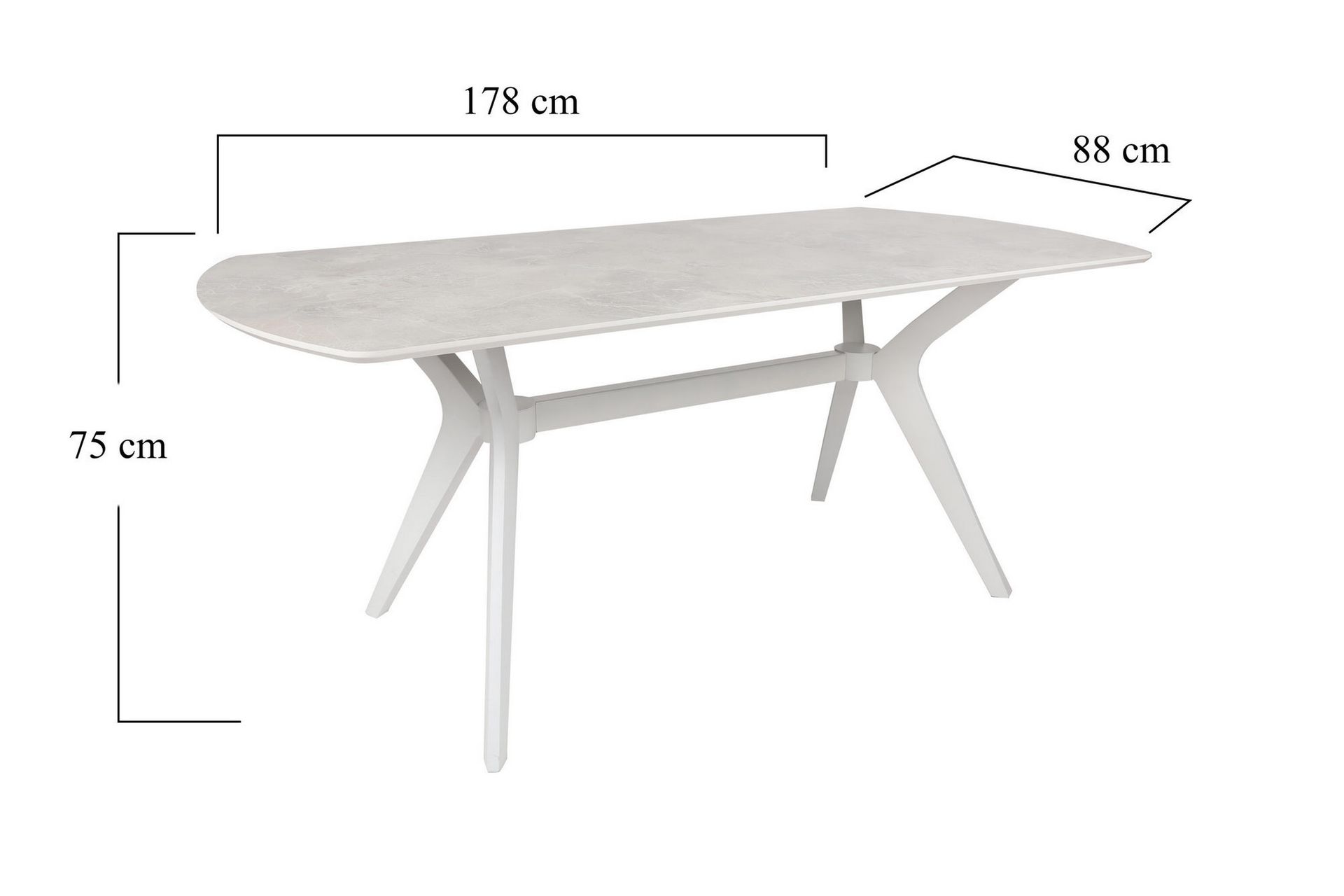 Ruokapöytä Misticon 180x75x180 cm - Valkoinen - Huonekalut - Pöytä & ruokailuryhmä - Ruokapöydät & keittiön pöydät