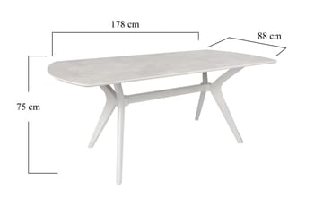 Ruokapöytä Misticon 180x75x180 cm - Valkoinen - Huonekalut - Pöytä & ruokailuryhmä - Ruokapöydät & keittiön pöydät