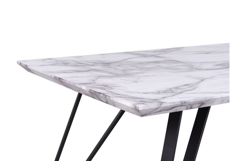 Ruokapöytä Molden 150 x 80 cm Marmoriefekti/Musta - Valkoinen - Huonekalut - Pöytä & ruokailuryhmä - Ruokapöydät & keittiön pöydät