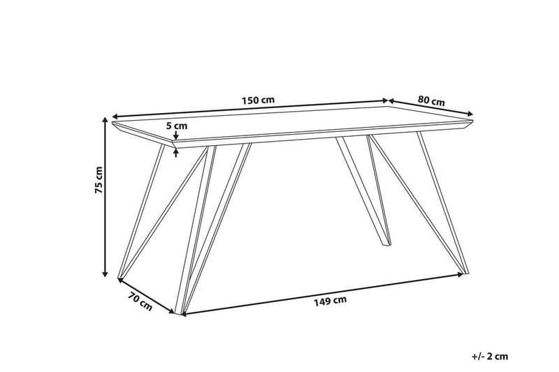 Ruokapöytä Molden 150 x 80 cm Marmoriefekti/Musta - Valkoinen - Huonekalut - Pöytä & ruokailuryhmä - Ruokapöydät & keittiön pöydät