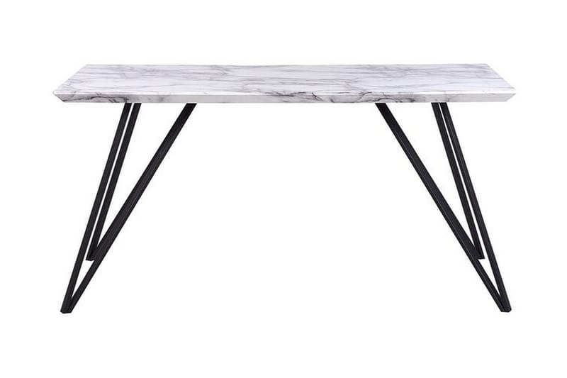 Ruokapöytä Molden 150 x 80 cm Marmoriefekti/Musta - Valkoinen - Huonekalut - Pöytä & ruokailuryhmä - Ruokapöydät & keittiön pöydät