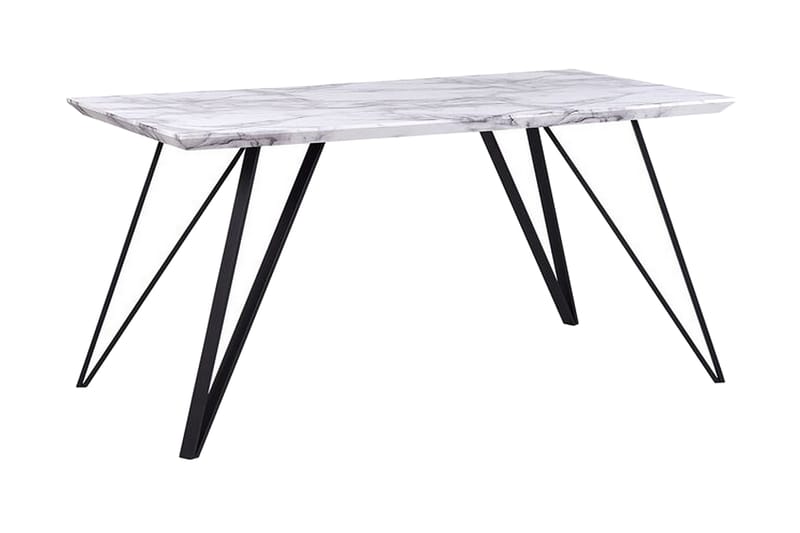 Ruokapöytä Molden 150 x 80 cm Marmoriefekti/Musta - Valkoinen - Huonekalut - Pöytä & ruokailuryhmä - Ruokapöydät & keittiön pöydät