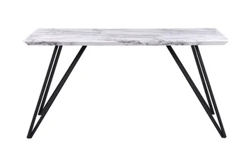 Ruokapöytä Molden 150 x 80 cm Marmoriefekti/Musta - Valkoinen - Huonekalut - Pöytä & ruokailuryhmä - Ruokapöydät & keittiön pöydät