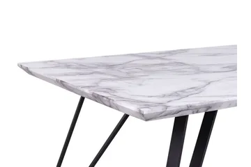 Ruokapöytä Molden 150 x 80 cm Marmoriefekti/Musta - Valkoinen - Huonekalut - Pöytä & ruokailuryhmä - Ruokapöydät & keittiön pöydät