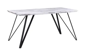 Ruokapöytä Molden 150 x 80 cm Marmoriefekti/Musta - Valkoinen - Huonekalut - Pöytä & ruokailuryhmä - Ruokapöydät & keittiön pöydät