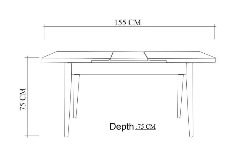 Ruokapöytä Molgachiz 120x75x120 cm - Valkoinen - Huonekalut - Pöytä & ruokailuryhmä - Ruokapöydät & keittiön pöydät