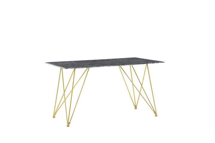 Ruokapöytä Morawa 140 cm - Musta / Kulta - Ruokapöydät & keittiön pöydät