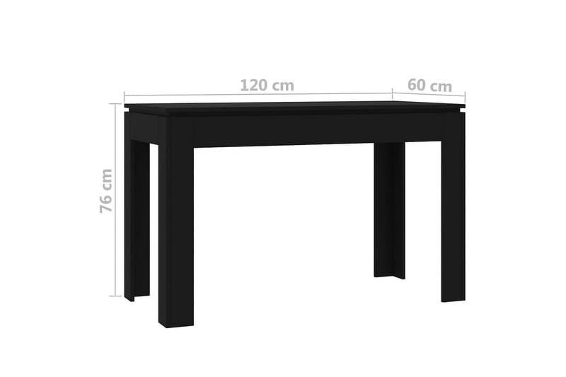 Ruokapöytä musta 120x60x76 cm lastulevy - Musta - Huonekalut - Pöytä & ruokailuryhmä - Ruokapöydät & keittiön pöydät