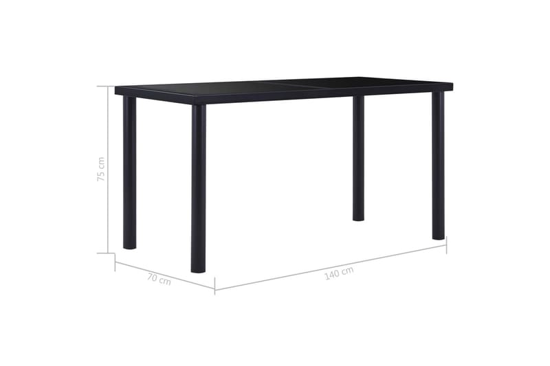 Ruokapöytä musta 140x70x75 cm karkaistu lasi - Musta - Huonekalut - Pöytä & ruokailuryhmä - Ruokapöydät & keittiön pöydät