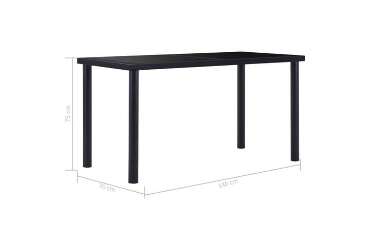 Ruokapöytä musta 140x70x75 cm karkaistu lasi - Musta - Ruokapöydät & keittiön pöydät
