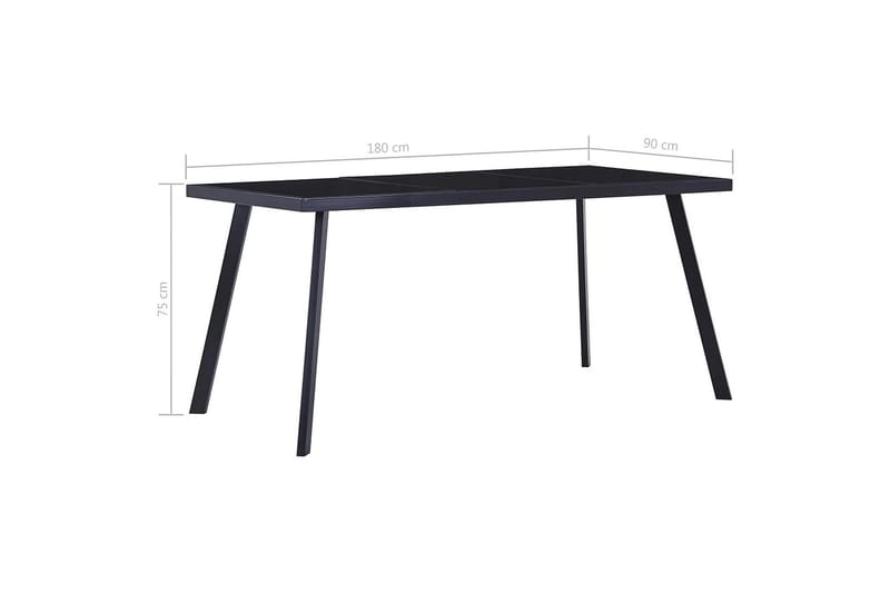 Ruokapöytä musta 180x90x75 cm karkaistu lasi - Musta - Huonekalut - Pöytä & ruokailuryhmä - Ruokapöydät & keittiön pöydät