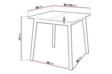 Ruokapöytä Narberth 85 cm - Valkoinen - Huonekalut - Pöytä & ruokailuryhmä - Ruokapöydät & keittiön pöydät