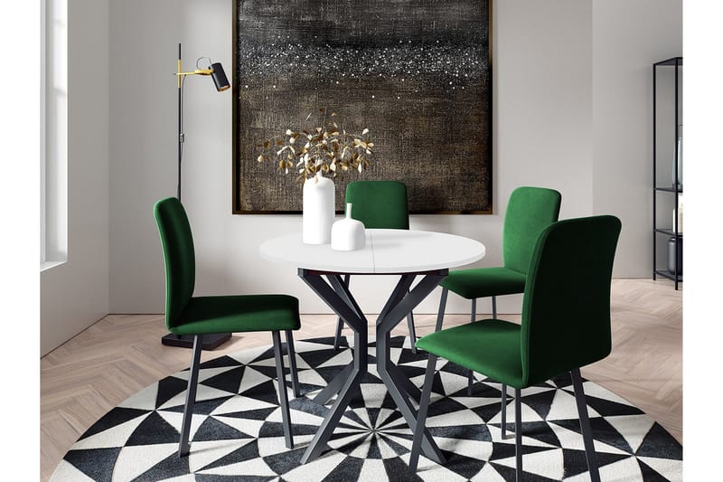 Ruokapöytä Narberth - Valkoinen - Huonekalut - Pöytä & ruokailuryhmä - Ruokapöydät & keittiön pöydät