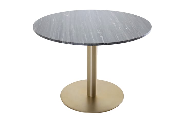 Ruokapöytä Netanya 106 cm Pyöreä Marmori - Musta/Messinki - Ruokapöydät & keittiön pöydät