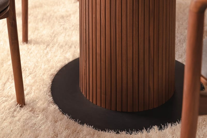 Ruokapöytä Noira 120 cm Pyöreä Tolppajalka - Pähkinä - Huonekalut - Pöytä & ruokailuryhmä - Ruokapöydät & keittiön pöydät