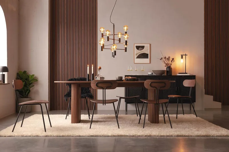 Ruokapöytä Noira 220 cm Soikea - Pähkinä - Huonekalut - Pöytä & ruokailuryhmä - Ruokapöydät & keittiön pöydät