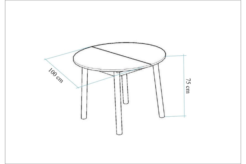 Ruokapöytä Oliver 100 cm - Valkoinen - Huonekalut - Pöytä & ruokailuryhmä - Ruokapöydät & keittiön pöydät