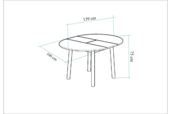 Ruokapöytä Oliver 100 cm - Pähkinä/Musta - Ruokapöydät & keittiön pöydät
