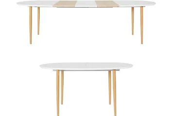 Ruokapöytä Ortobella Soikea 160 cm - Valkoinen/Luonnonväri - Huonekalut - Pöytä & ruokailuryhmä - Ruokapöydät & keittiön pöydät