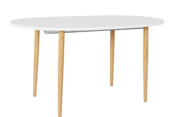 Ruokapöytä Ortobella Soikea 160 cm - Valkoinen/Luonnonväri - Huonekalut - Pöytä & ruokailuryhmä - Ruokapöydät & keittiön pöydät