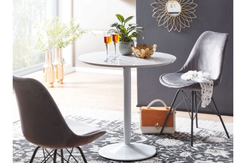 Ruokapöytä Rachid 75 cm Pyöreä - Valkoinen - Huonekalut - Pöytä & ruokailuryhmä - Ruokapöydät & keittiön pöydät