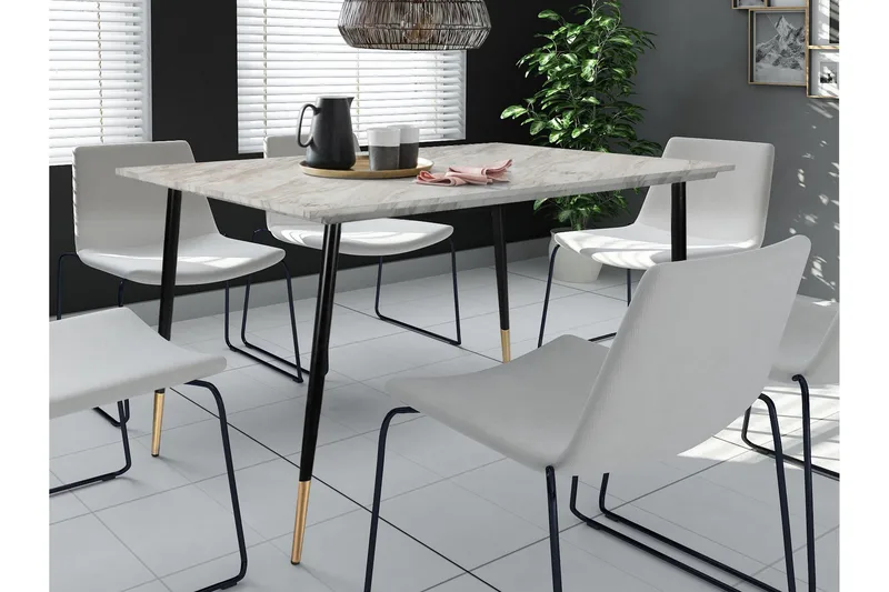 Ruokapöytä Reddeer 120 cm - Harmaa/Valkoinen/Musta/Kulta - Huonekalut - Pöytä & ruokailuryhmä - Ruokapöydät & keittiön pöydät